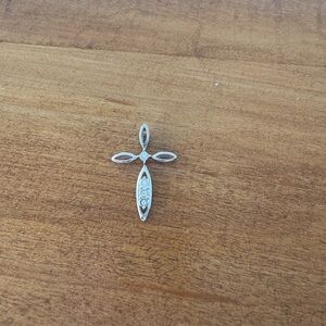 Elegant Silver and ceze Cross Pendant